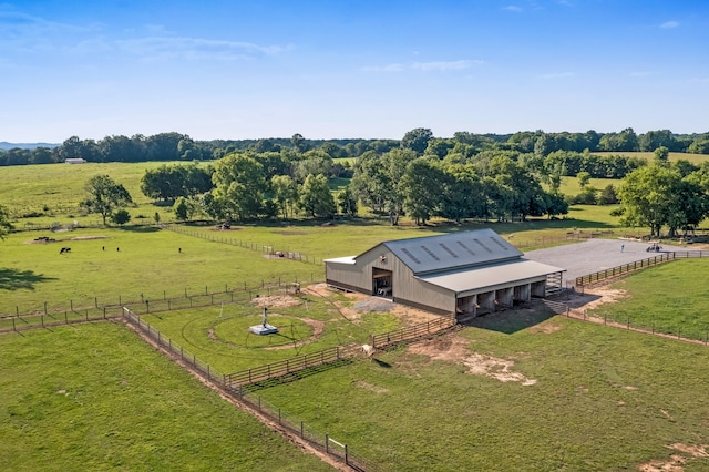 aerial view with a rural view