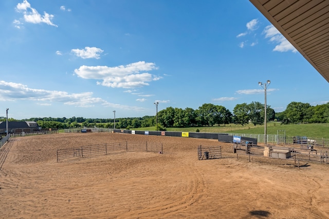 exterior space with a rural view