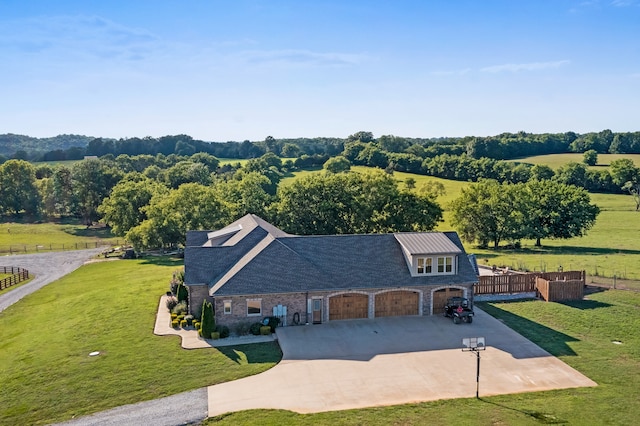 bird's eye view featuring a rural view