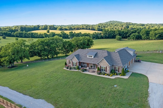 bird's eye view with a rural view