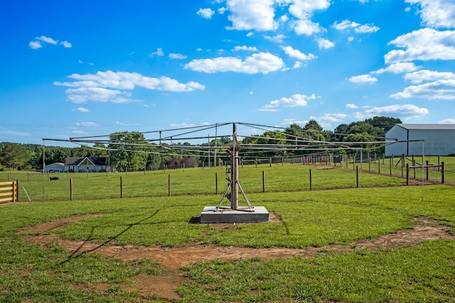 view of yard featuring a rural view