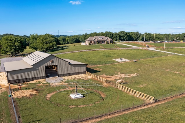 drone / aerial view with a rural view