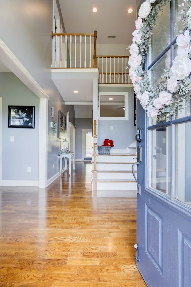 entryway with light wood-type flooring