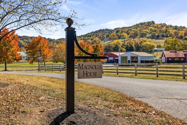 view of community sign