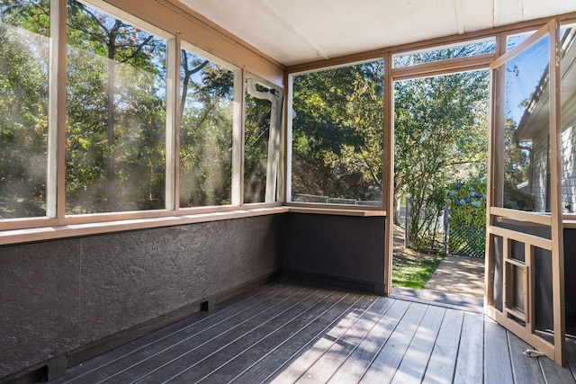 view of unfurnished sunroom