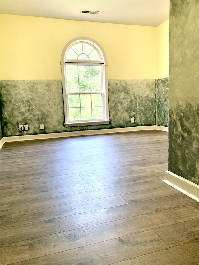 empty room featuring wood-type flooring