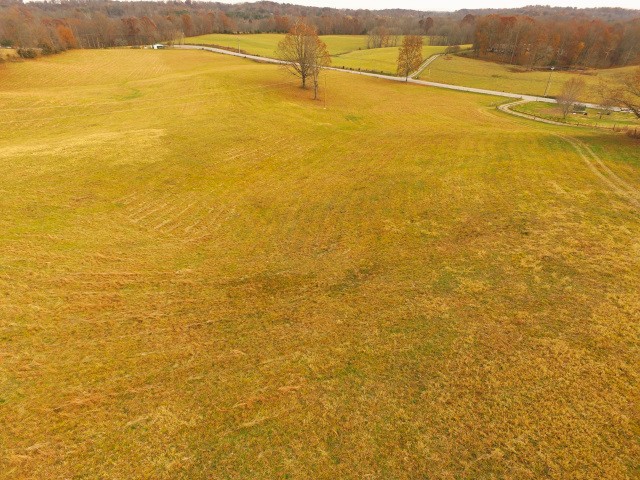 birds eye view of property featuring a rural view