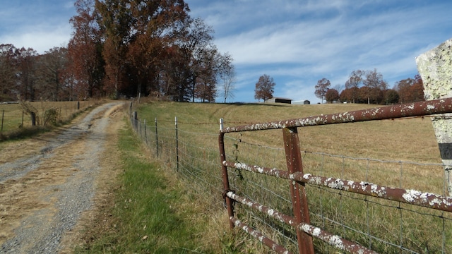 view of street with a rural view