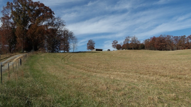 view of yard with a rural view