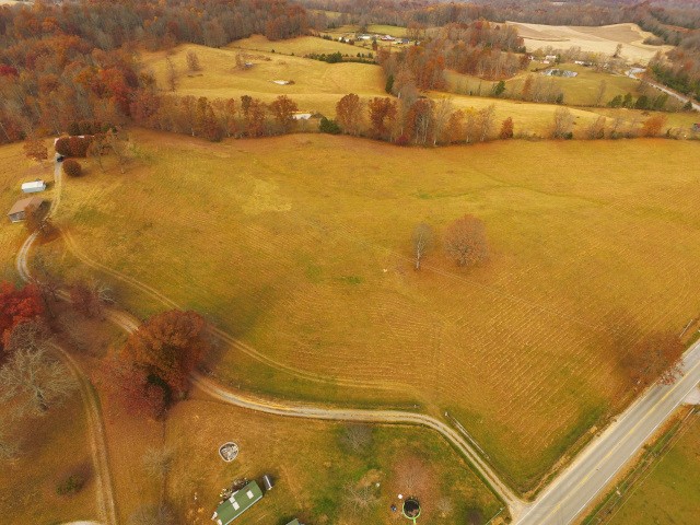 aerial view featuring a rural view