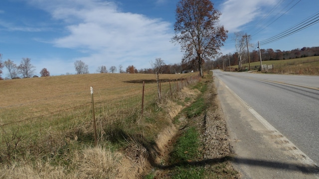 view of street featuring a rural view