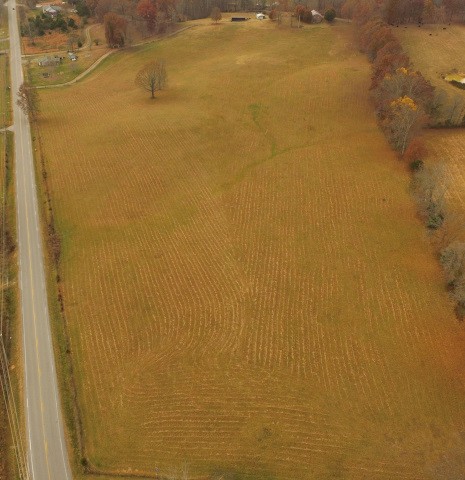 aerial view featuring a rural view