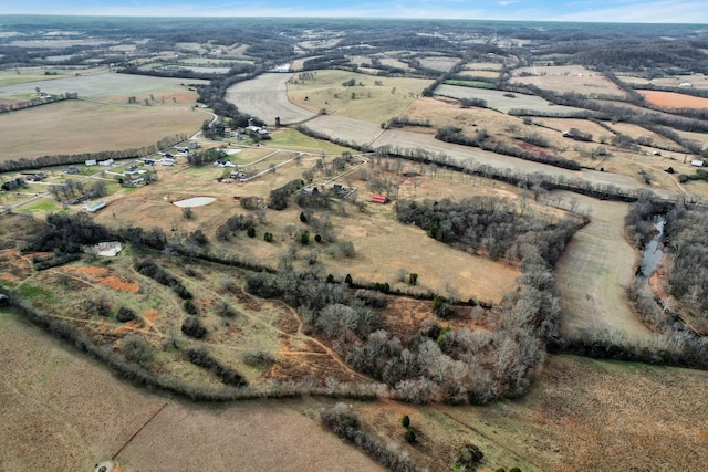 aerial view with a rural view