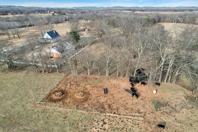 drone / aerial view featuring a rural view