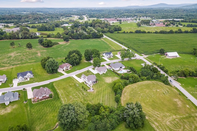 drone / aerial view with a rural view