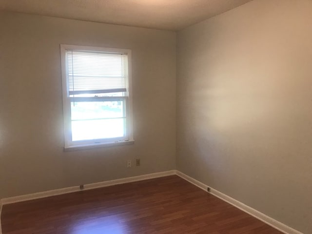 empty room featuring dark hardwood / wood-style floors