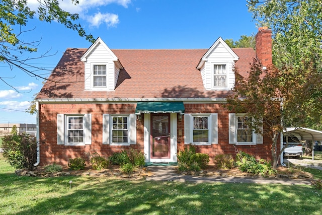 cape cod-style house featuring a front yard