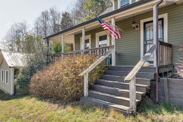 exterior space featuring a porch