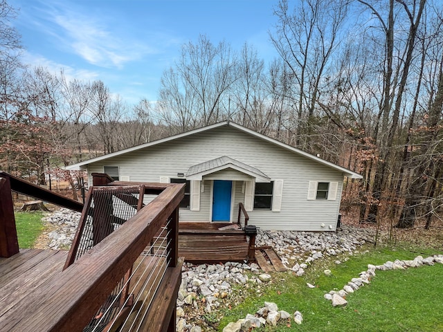 view of front of house featuring a deck