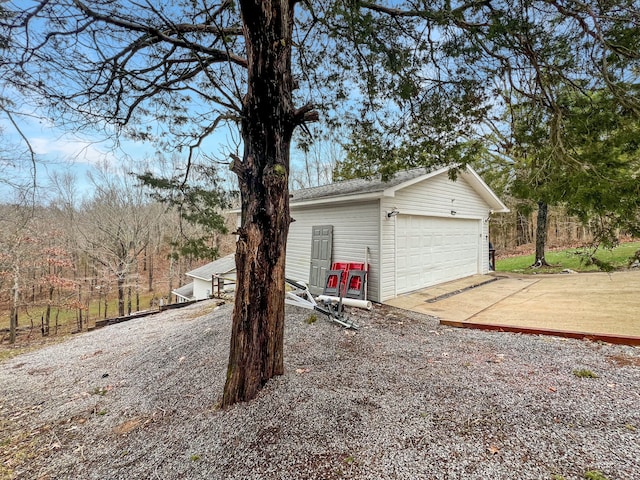 view of garage