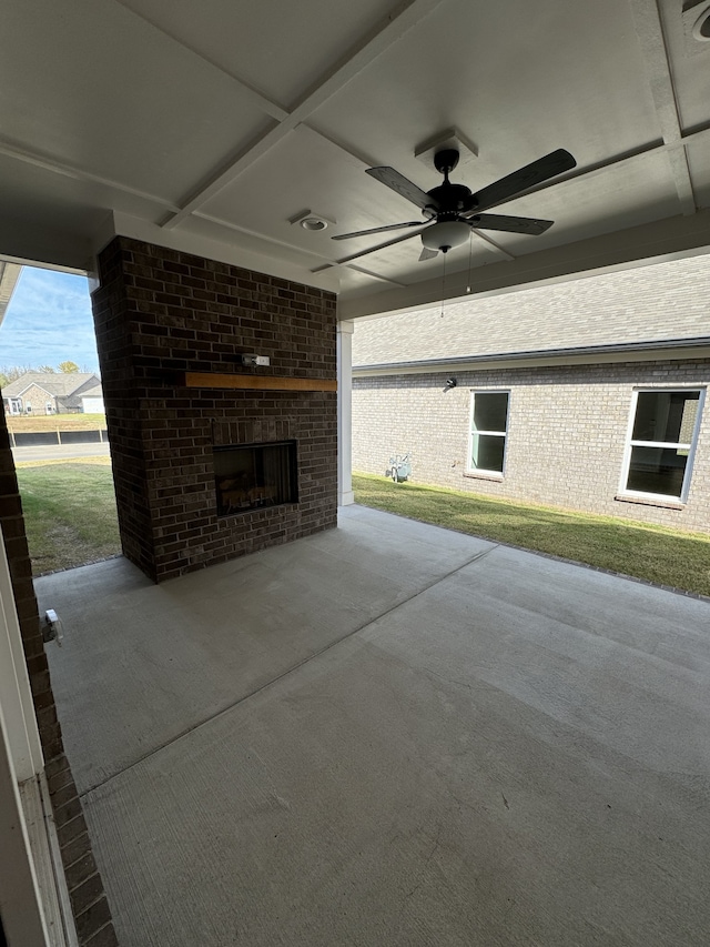 view of patio / terrace featuring ceiling fan