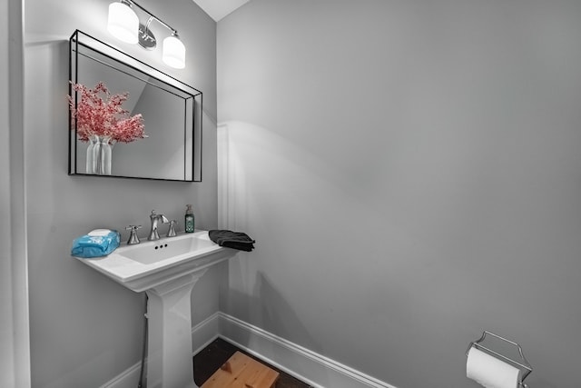 bathroom featuring hardwood / wood-style floors