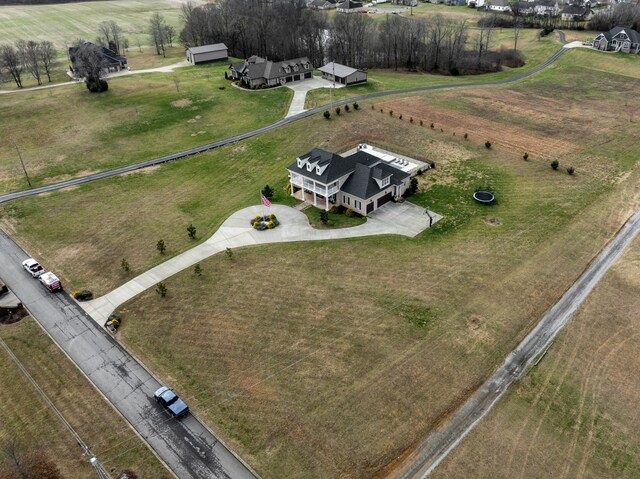 bird's eye view with a rural view