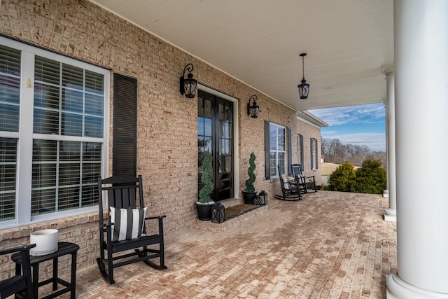 view of patio with a porch