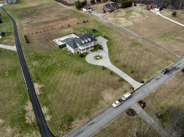 aerial view with a rural view