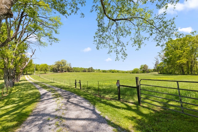 view of street featuring a rural view