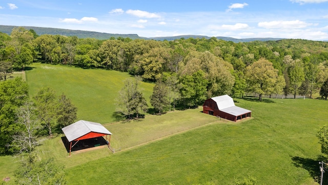 bird's eye view featuring a rural view