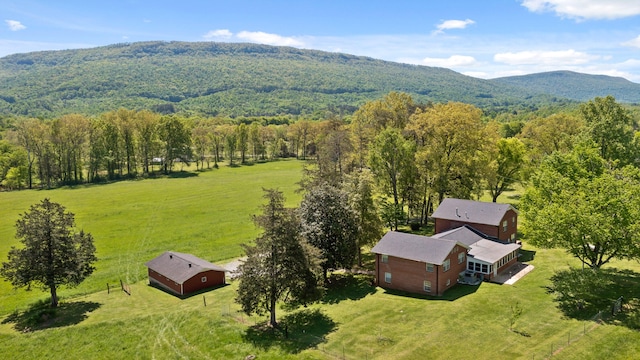 aerial view featuring a mountain view