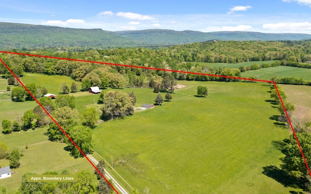 aerial view featuring a mountain view