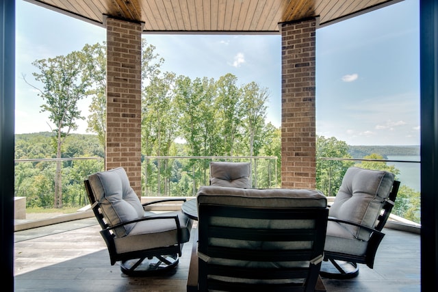 view of patio / terrace with a balcony