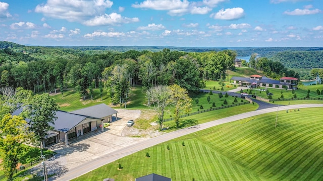 bird's eye view with a rural view