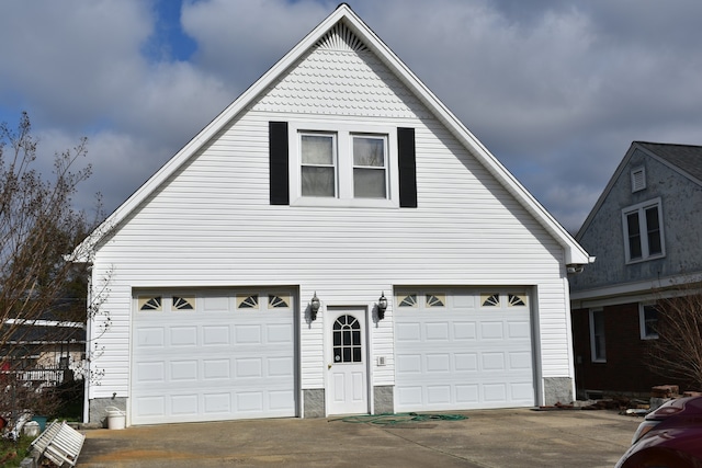 view of home's exterior featuring a garage