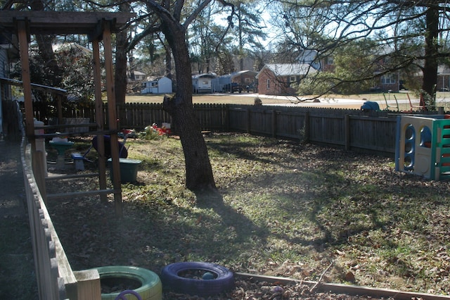 view of yard featuring a playground