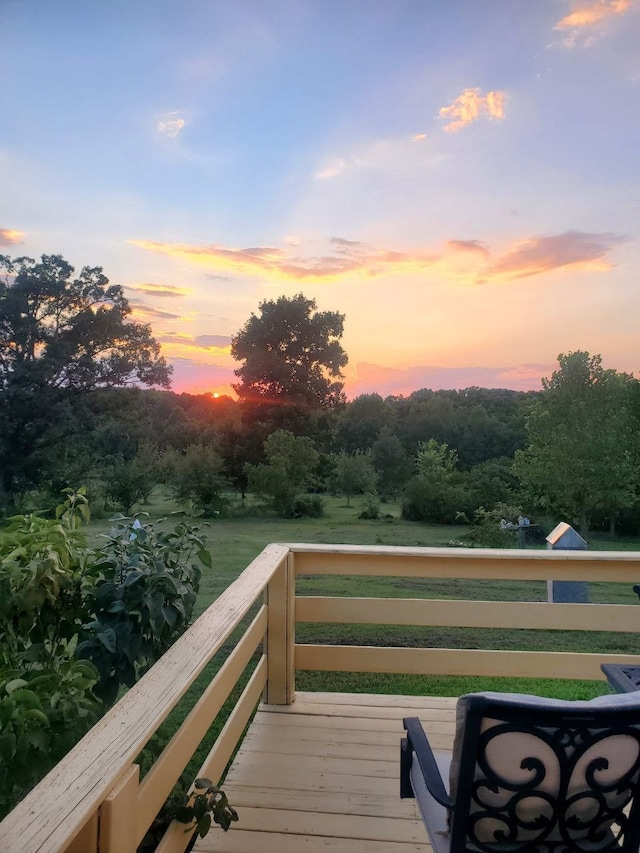 view of deck at dusk