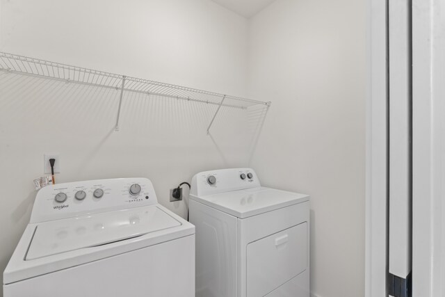 laundry room with separate washer and dryer and electric dryer hookup