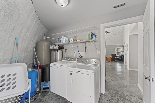 laundry area with washer hookup and washer and clothes dryer