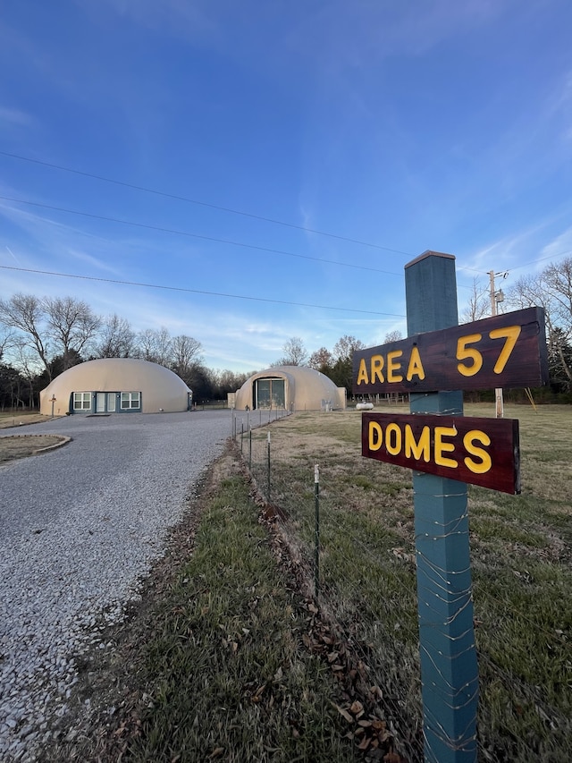 view of community sign