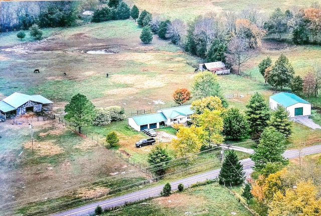 bird's eye view featuring a rural view