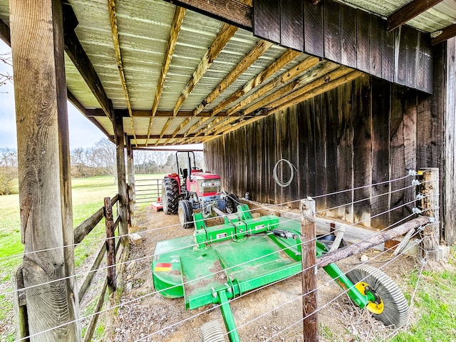 view of patio / terrace with an outbuilding