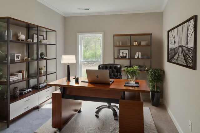 7112 Maddenwood Ln, Hermitage, TN 37076 - carpeted office space with crown molding and baseboards