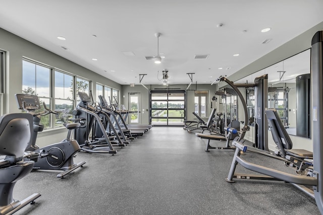 7112 Maddenwood Ln, Hermitage, TN 37076 - gym featuring recessed lighting
