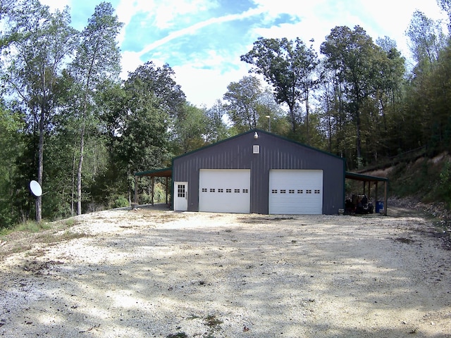 view of garage