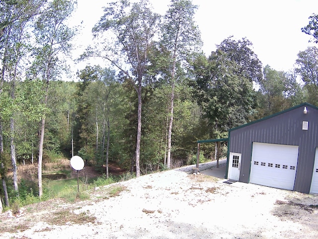 view of garage