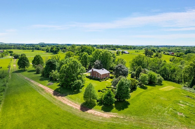 aerial view featuring a rural view