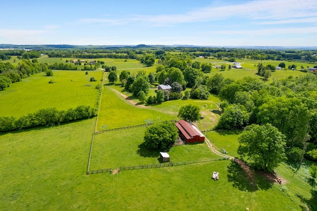 bird's eye view featuring a rural view