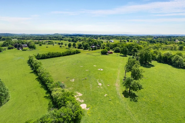 aerial view with a rural view